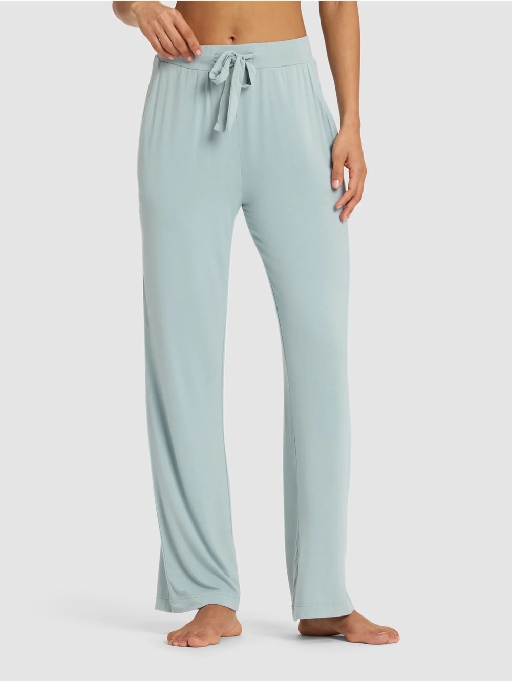 Cozy Earth NWT powder blue bamboo wide leg pants size Med